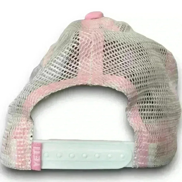 Pink Yeti Coolers Mesh‎ Trucker Snapback Hat Adjustable Distressed White Logo - Picture 6 of 9